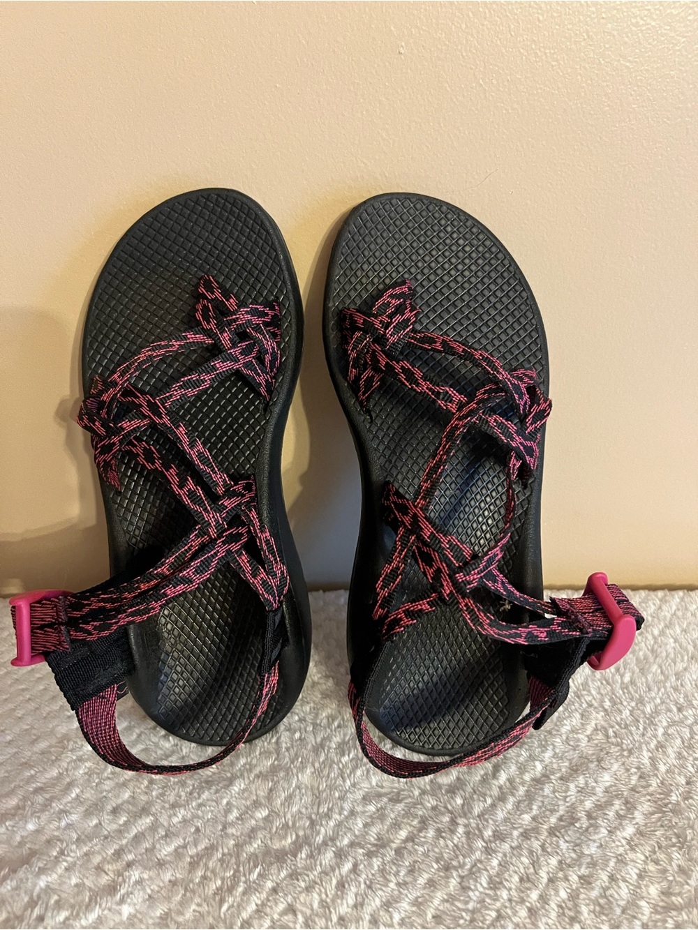 Chaco Women's Black Sandals with Pink Straps